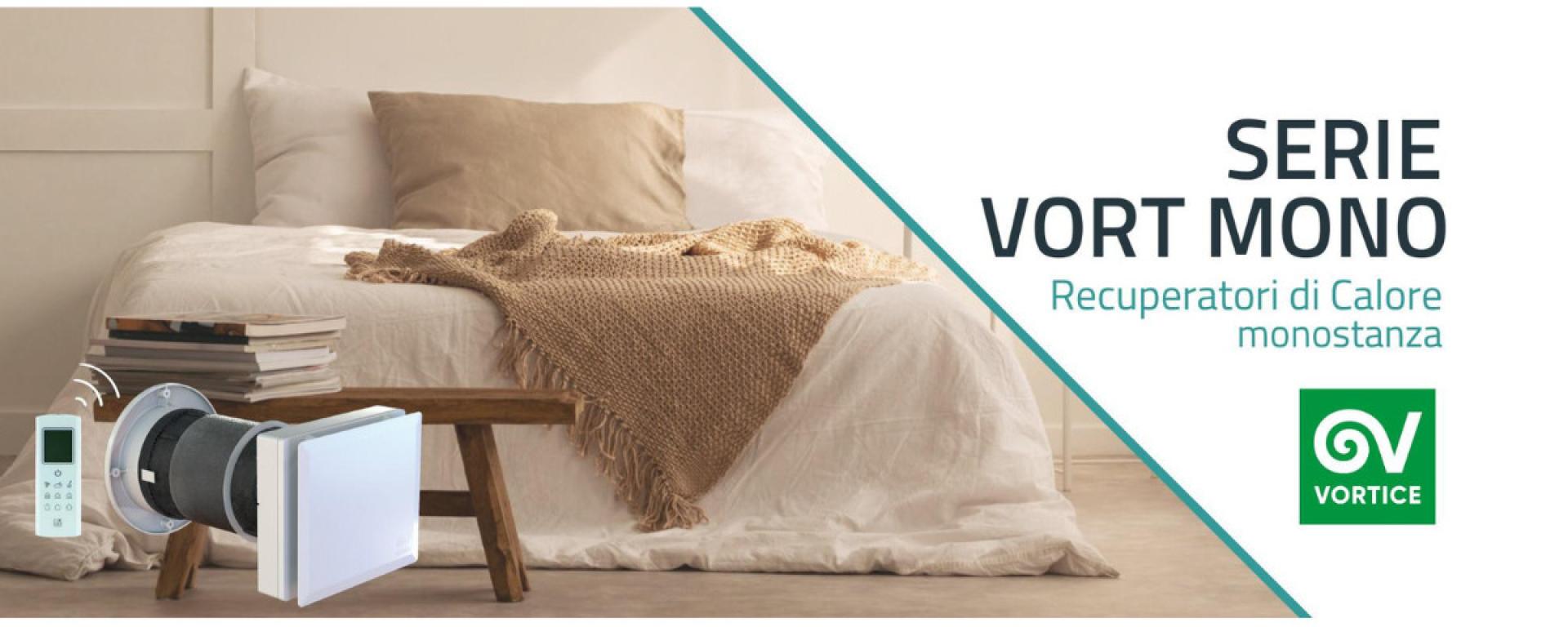 Vortice e i sistemi di ventilazione SERIE VORT MONO: recuperatori di calore monostanza di facile installazione